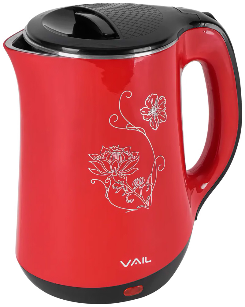 Чайник электрический Vail VL-5551 красный 1,8 л. фотографии