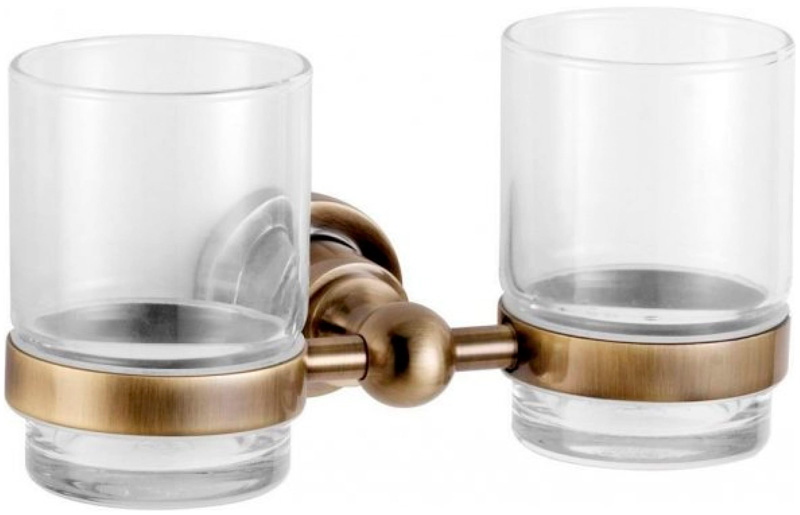 Изображение товара Стакан Aquanet 3884D для ванной комнаты латунь стекло классический дизайн