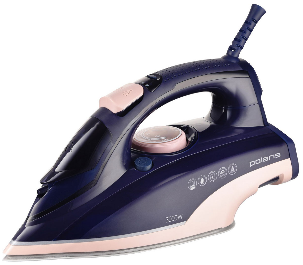 Утюг Polaris PIR 3074 SG AA 3m, 3000 Вт, сухое глажение, синий/розовый