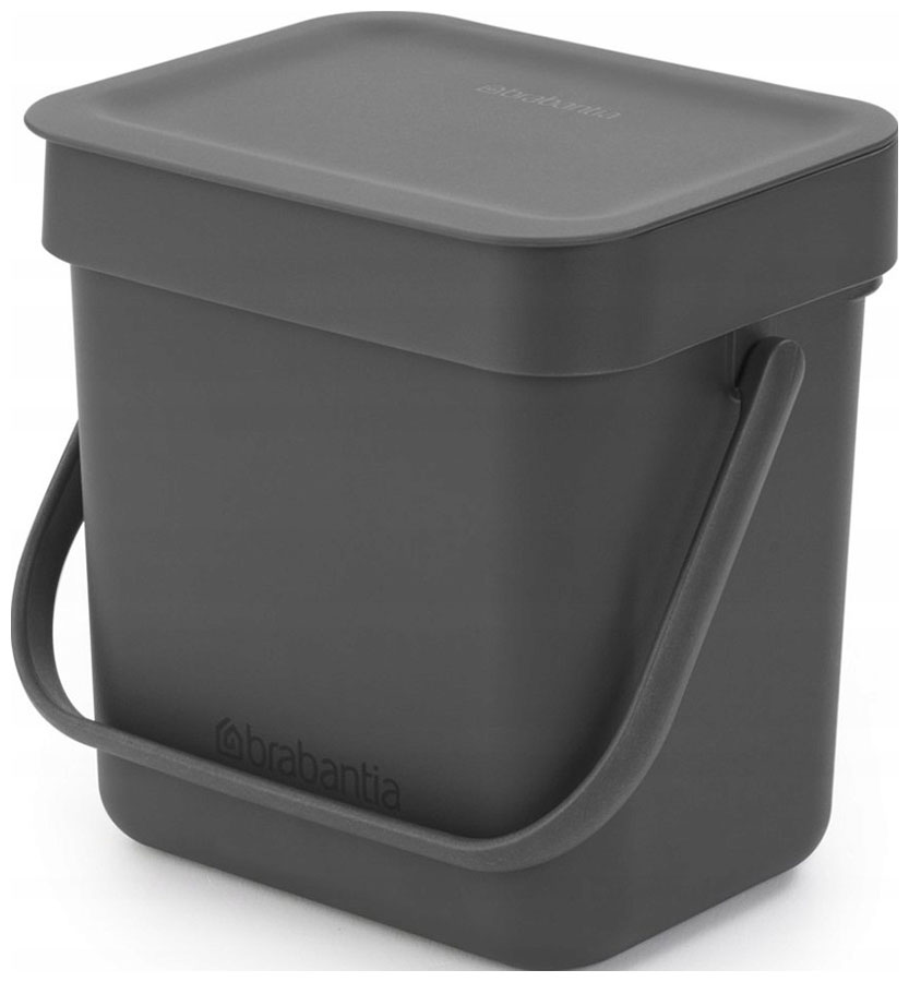 Изображение товара Ведро для мусора Brabantia Sort & Go 3л серое компактное кухонное пластиковое