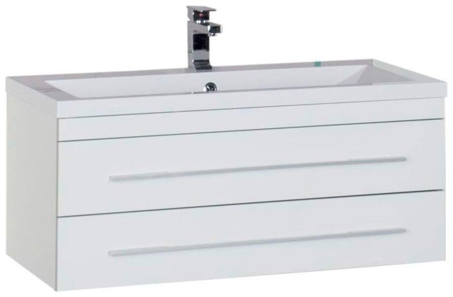 

Тумба под раковину Aquanet Верона 100 (подвесная 2 ящика) белый (00175382)