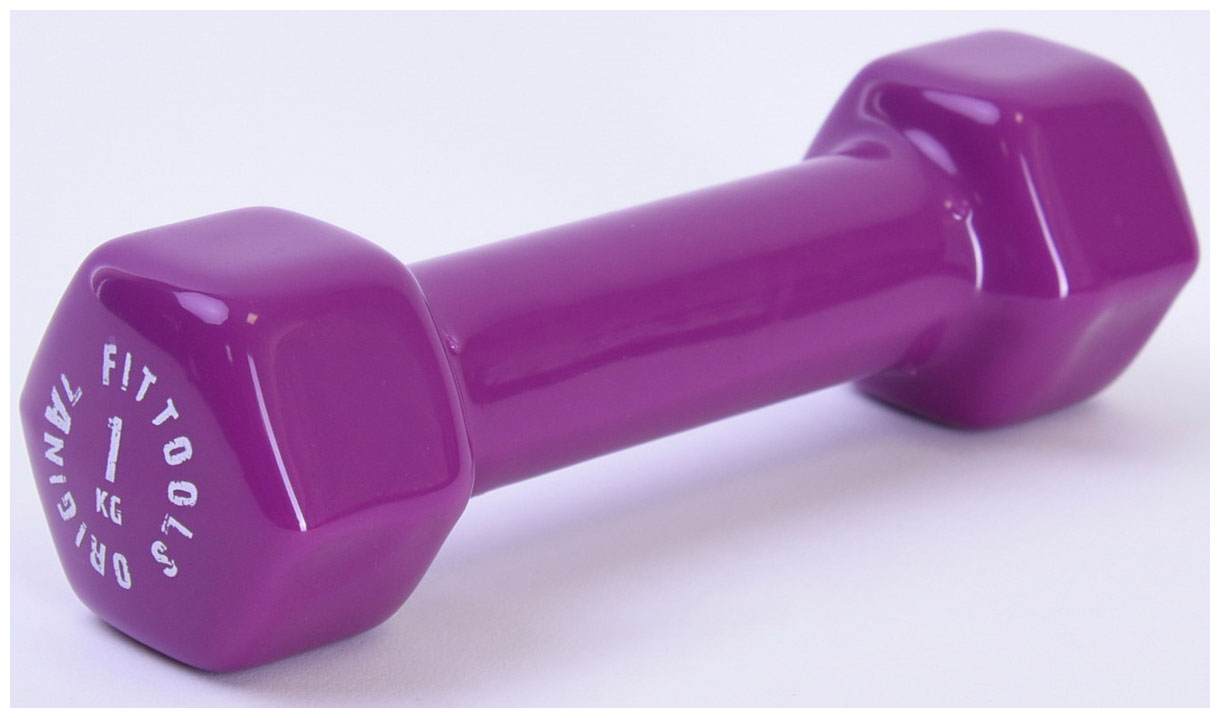 Гантель Original FitTools FT-VWB-0 ярко пурпурный 1кг цена и фото