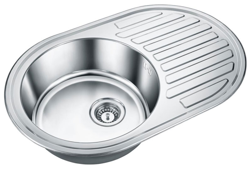 Изображение товара Кухонная мойка Emar ЕМЛ-7750 Хром нержавеющая сталь с крылом оборачиваемая