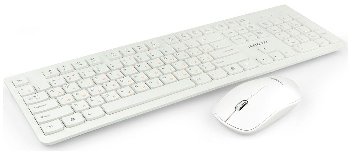 Беспроводной комплект клавиатура + мышь Гарнизон GKS-140, 2.4ГГц, белый цена и фото