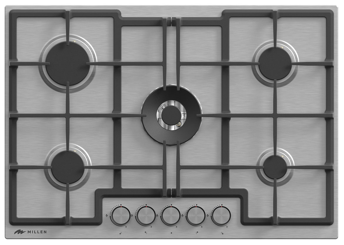 Изображение товара Газовая варочная панель Millen MGHD 7501 IX с 5 конфорками и электроподжигом