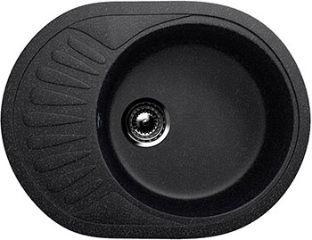 Изображение товара Кухонная мойка Ulgran U-107m черная из искусственного мрамора современный стиль