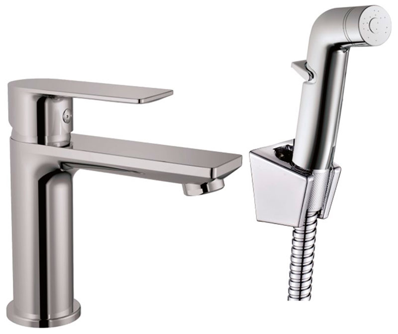 Изображение товара Смеситель для раковины с гигиеническим душем Haiba HB505/хром HB12505