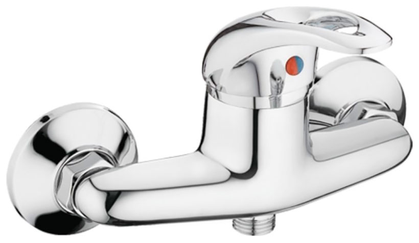 Изображение товара Настенный смеситель для ванной с душевым гарнитуром Haiba HB03 хром стильный современный дизайн