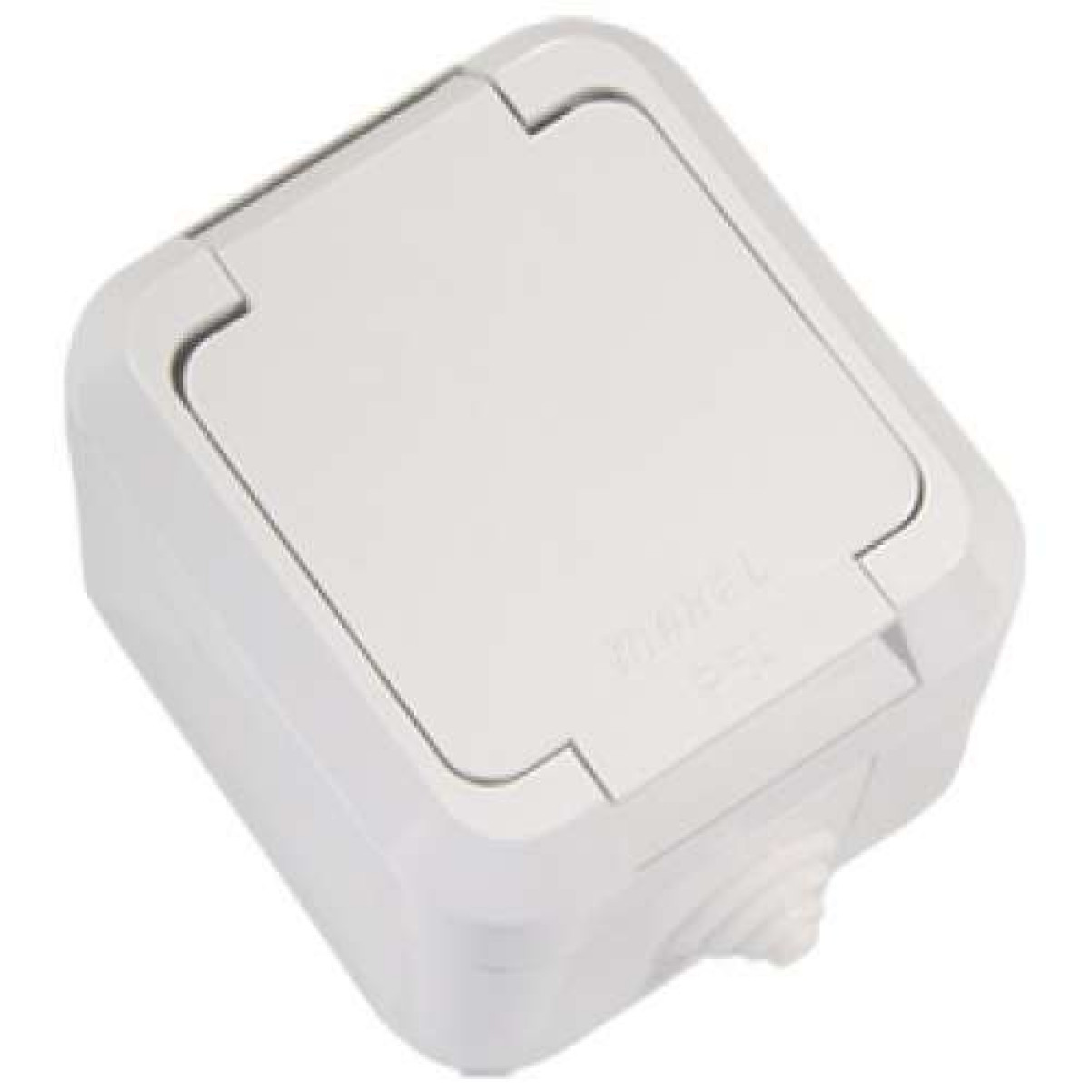 Изображение товара Розетка Makel 18304 с заземлением IP44 для открытого монтажа белая