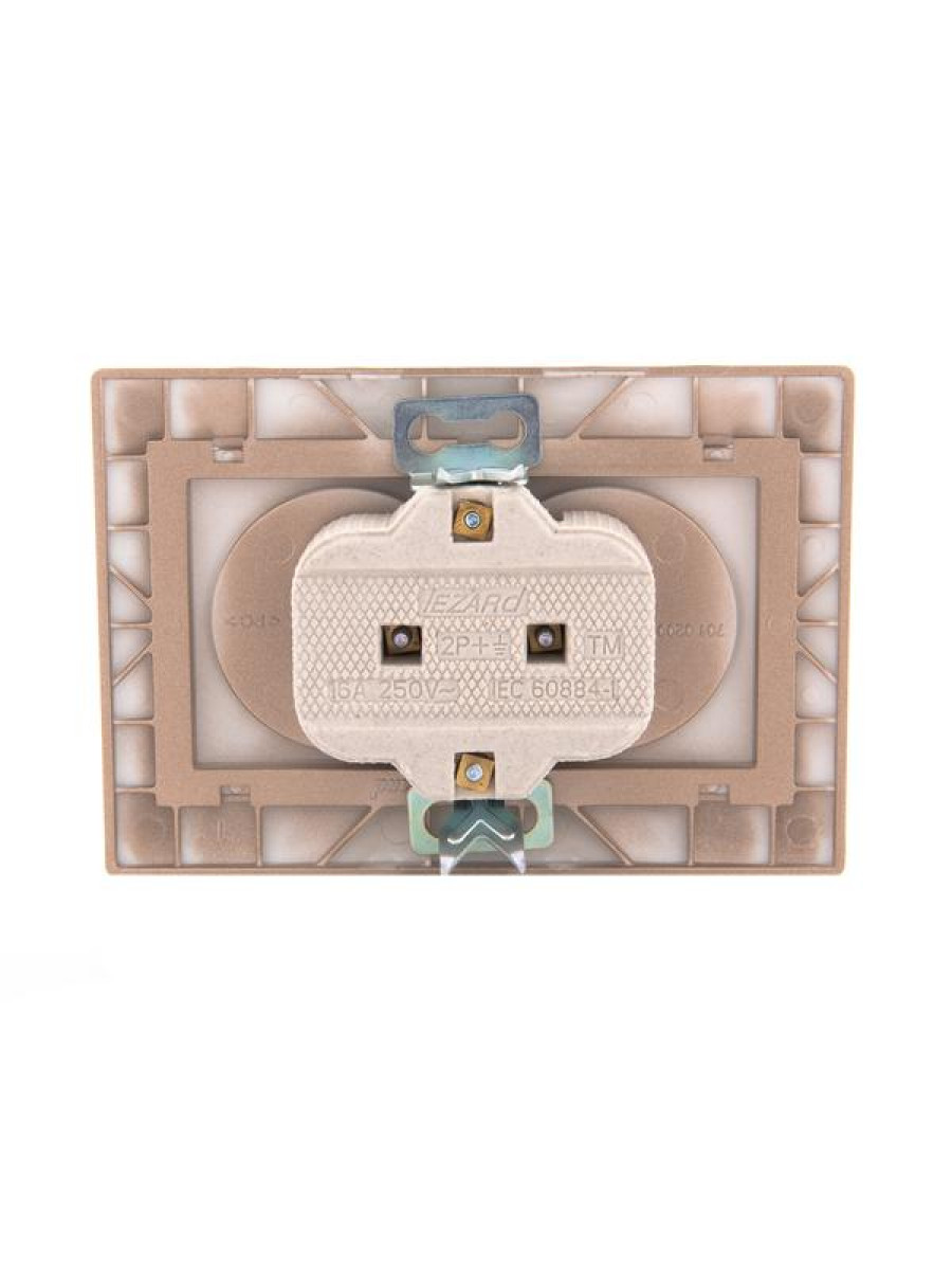 Изображение товара Розетка Lezard Мира 2-м СП IP20 без заземлителя светлый перламутр
