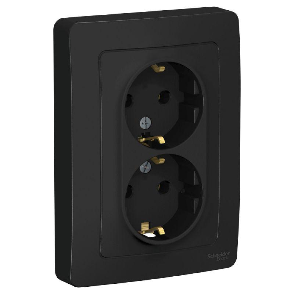 Изображение товара Розетки Systeme Electric Розетка 2-м СП Blanca 16А IP20 250В с заземл. без защ. шторок антрацит SE