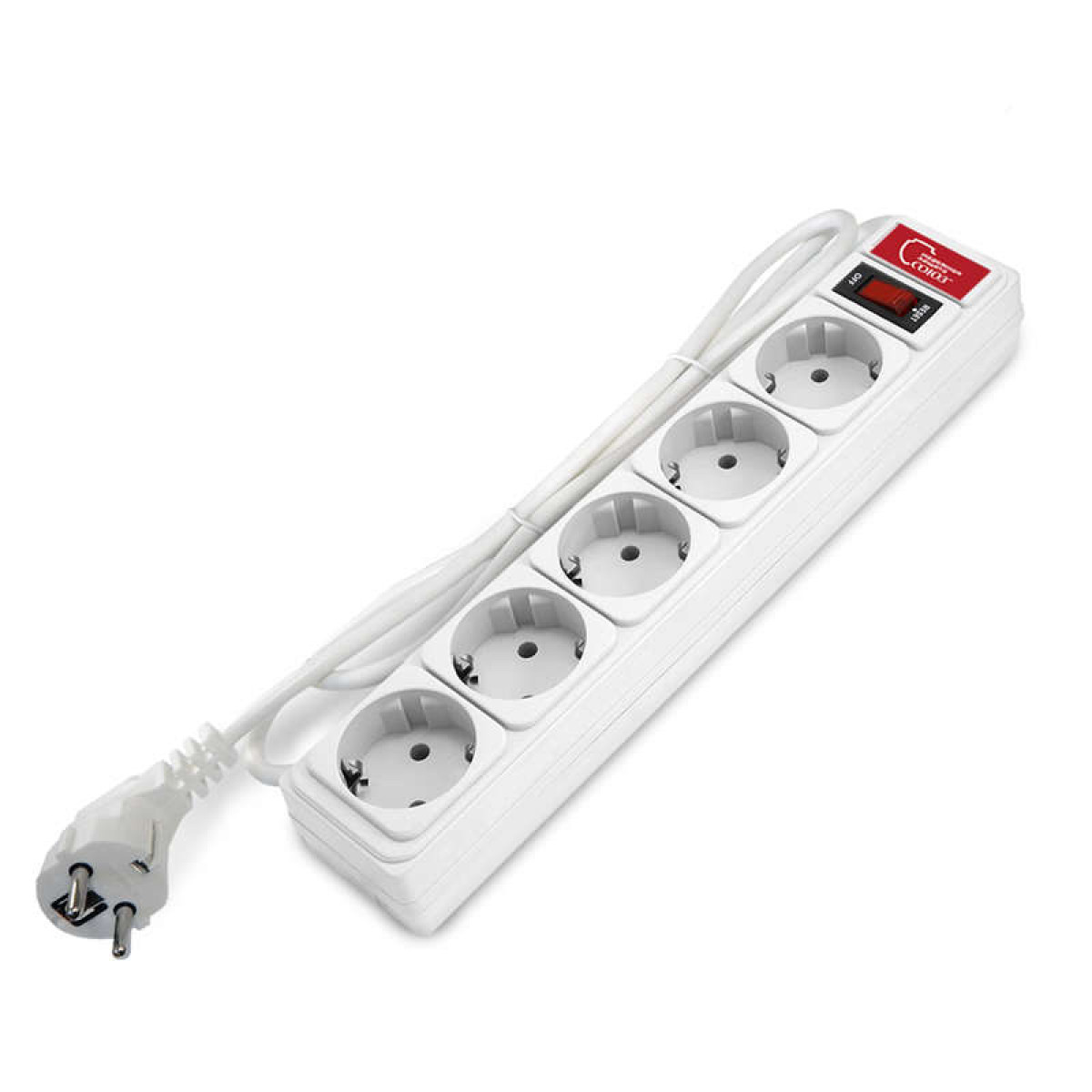 Изображение товара Переходник Союз Удлинитель с сетевым фильтром 5м 10А IP21 ПВС 3х0.75 бел