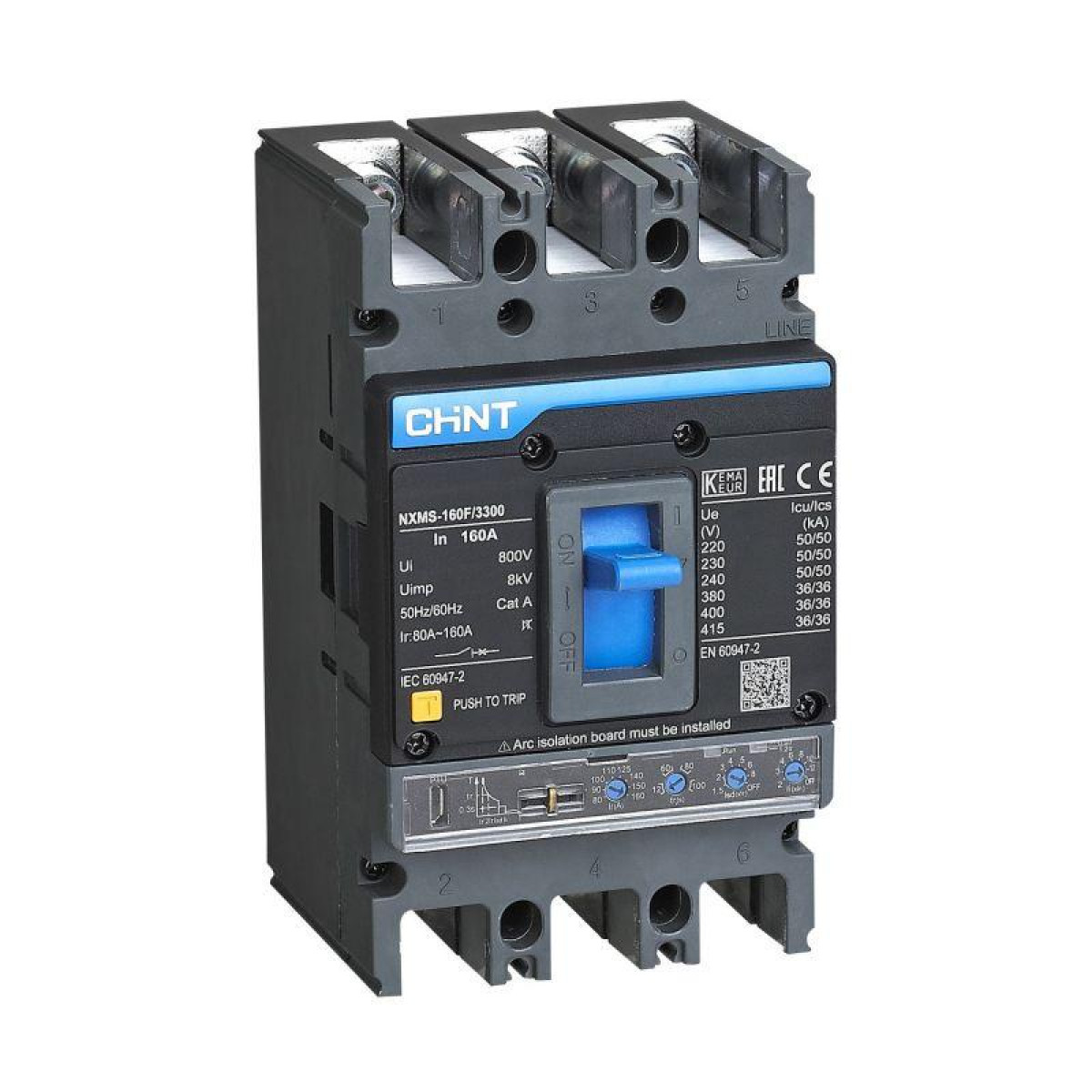 Изображение товара Низковольтное и промышленное электрооборудование Chint Выключатель автоматический 3п 125А 36кА NXMS-160SF с электрон. расцеп. (R)