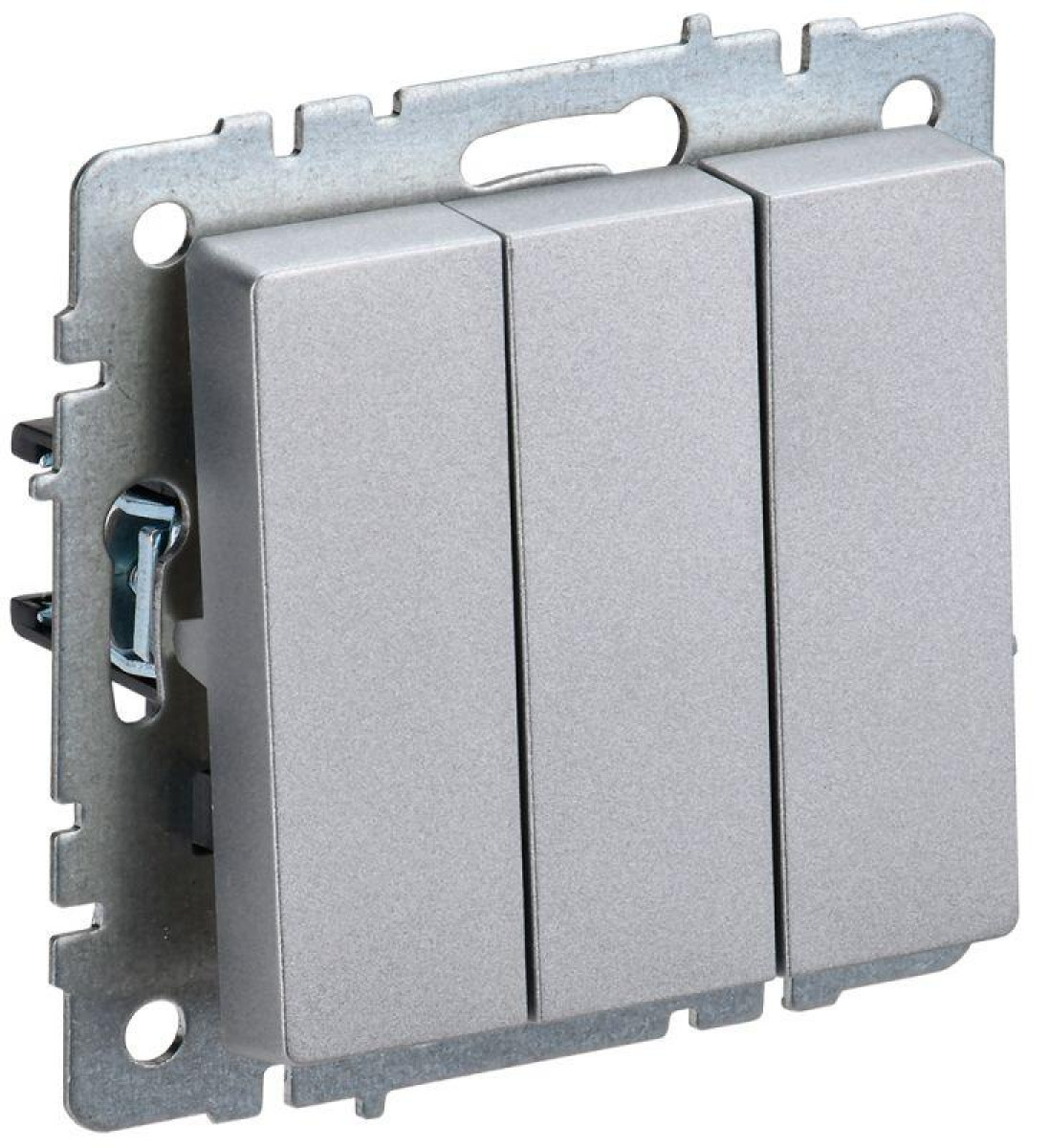 Изображение товара Выключатель 3-кл. СП BRITE IEK ВС10-3-0-БрА 10А, алюминиевый