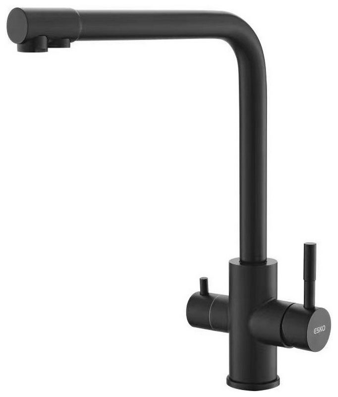 Изображение товара Кухонный смеситель ESKO GR 04 B с подключением к фильтру нержавеющая сталь черный матовый