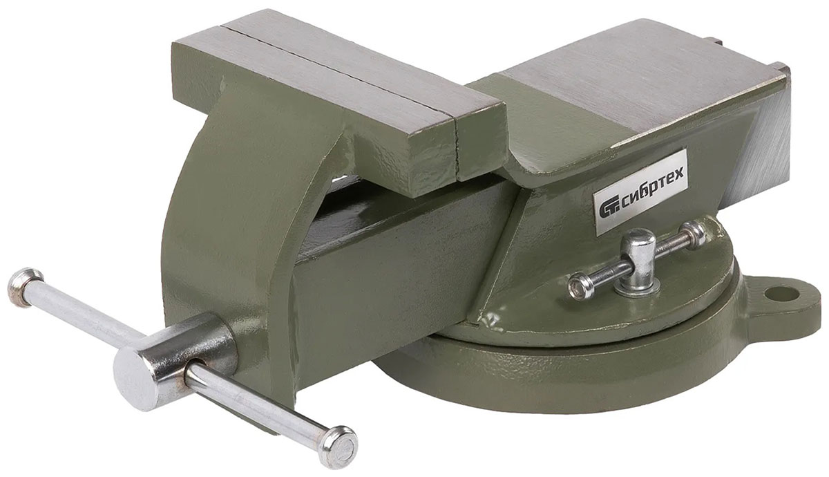 

Тиски слесарные Сибртех 100 мм., стальные поворотные