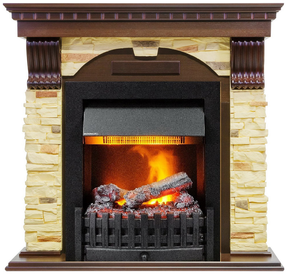 Изображение товара Каминокомплект Dimplex Dublin арочный сланец с очагом Danville Delux Black