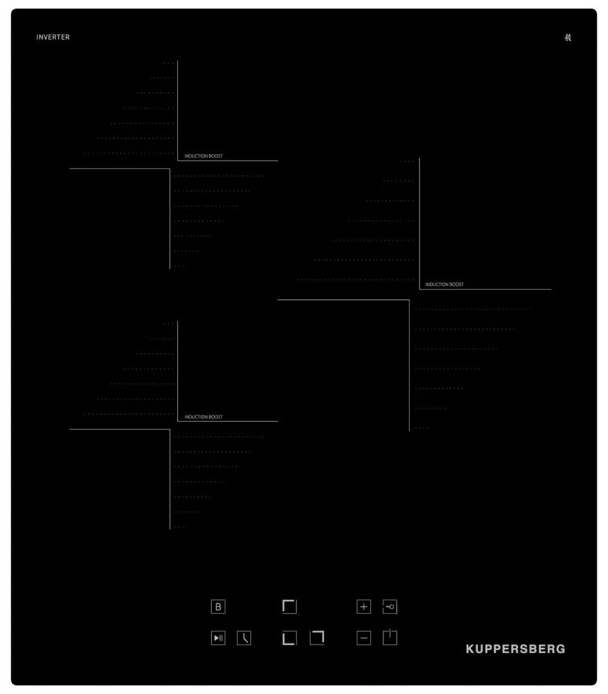 Изображение товара Электрическая индукционная варочная панель Kuppersberg ICO 402 3 конфорки стеклокерамика