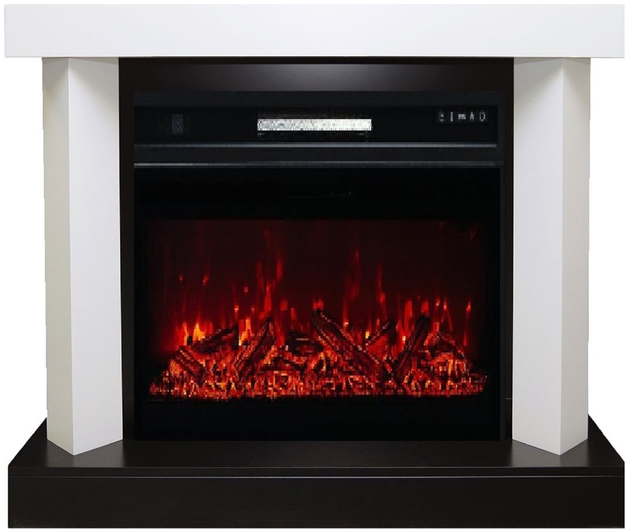 Изображение товара Электрический каминокомплект Elekam Nelson с очагом Pulsar 23 белый/черный