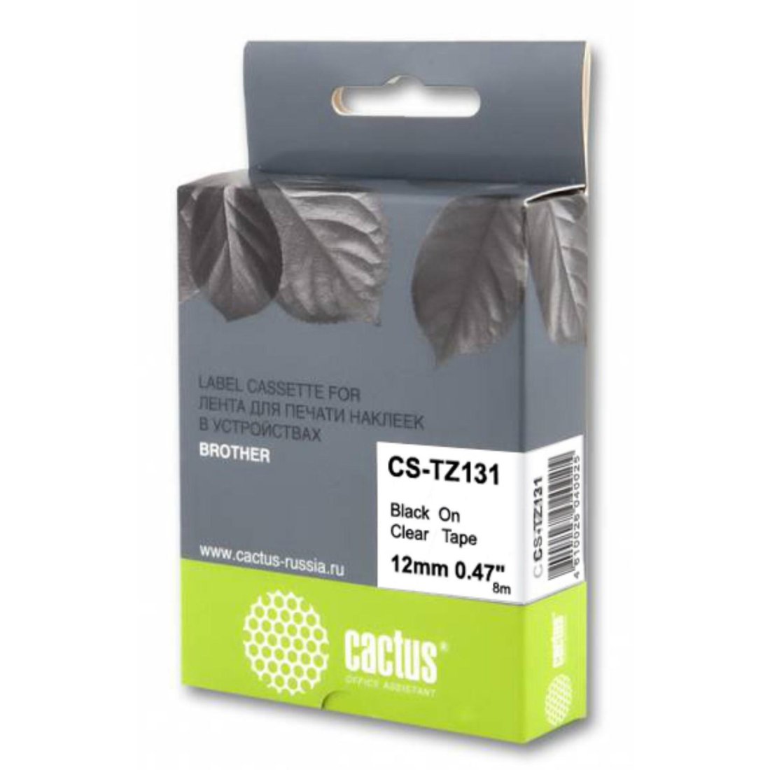 Изображение товара Картридж ленточный Cactus CS-TZ131 TZe-131 черный для Brother
