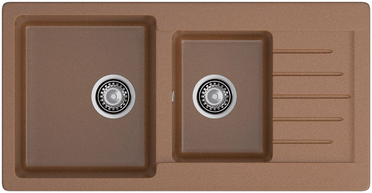 Изображение товара Кухонная мойка GranFest PRACTIK 980KL 2 чаши терракот искусственный мрамор