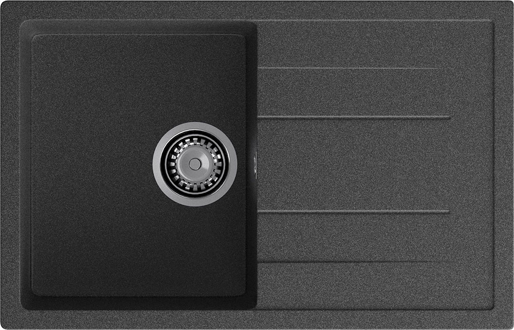 

Кухонная мойка GranFest QUADRO 780L, 1-чаша+крыло, 770x495 мм, графит (Q-780L графит), Графитовый