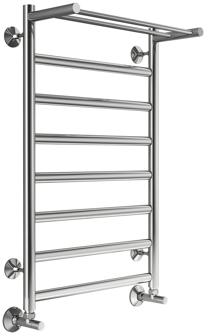 Изображение товара Полотенцесушитель водяной Terminus Хендрикс П8 с полкой 80x53.2 см нержавеющая сталь Россия