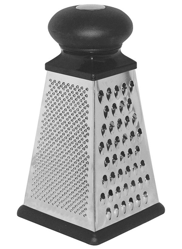 Изображение товара Терка Mallony GR-083-8, нержавеющая сталь, четырехгранная, 23 см, прорезиненная ручка (965014)