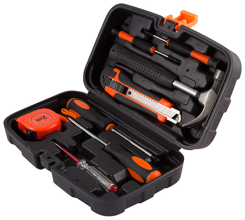 Изображение товара Набор инструмента для дома Park 9 предметов - отвертки, рулетка, молоток, кейс