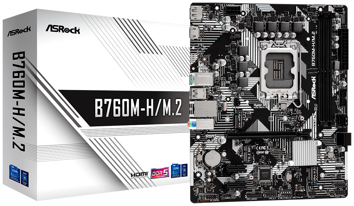 Материнская плата Asrock B760M-H/M.2 LGA1700 mATX Материнская плата Asrock B760M-H/M.2 LGA1700 mATX