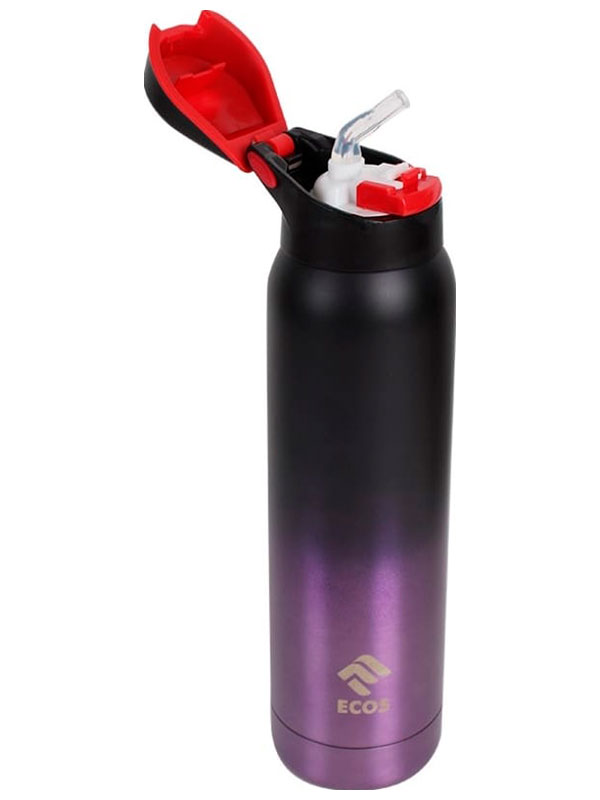 Изображение товара Термобутылка Ecos спортивная с трубочкой, 500мл, фиолетовая