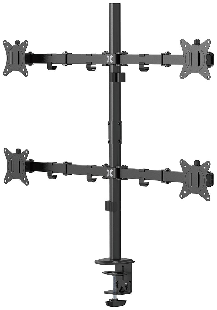 Изображение товара Крепление UniTeki FMT74B для четырех мониторов наклонно-поворотное со струбциной