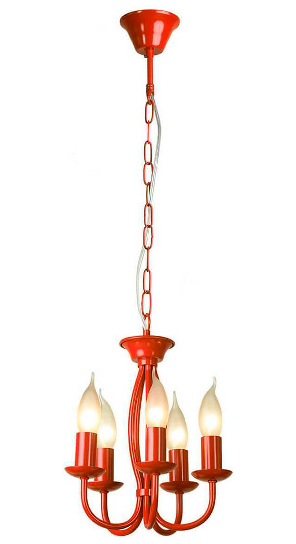 Изображение товара Подвесная люстра Lussole Lgo Anson 5 лампада стиль модерн красный IP20