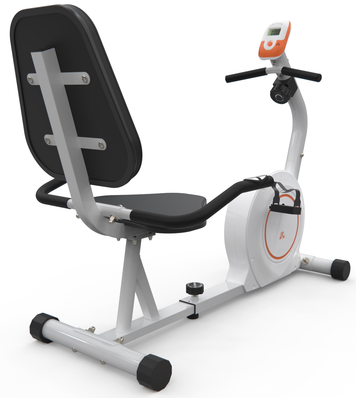 Изображение товара Горизонтальный велотренажер DFC B504RWO магнитный с LCD дисплеем и регулировкой сиденья