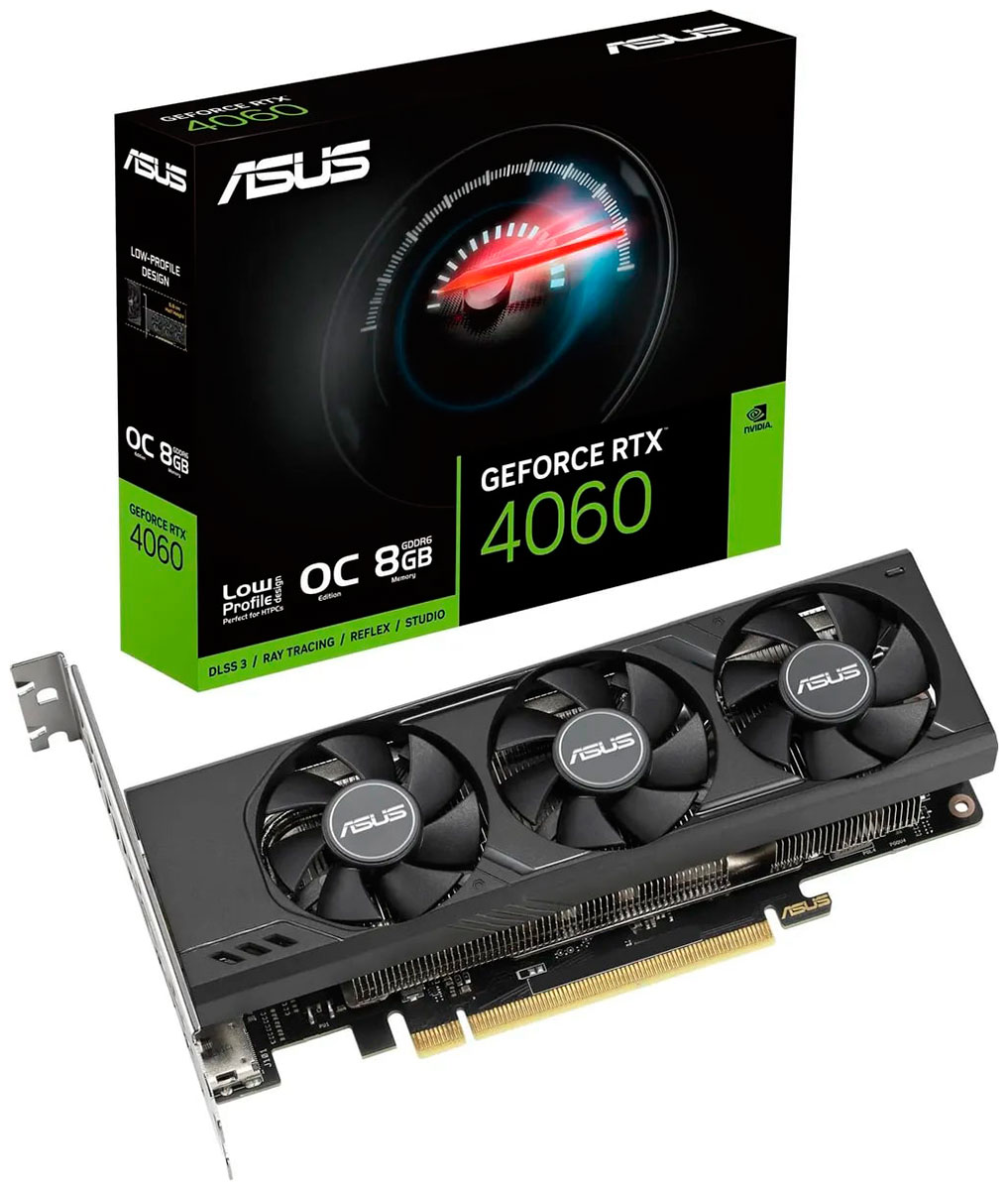Видеокарта Asus GeForce RTX 4060 8Gb (RTX4060-O8G-LP-BRK) Видеокарта Asus GeForce RTX 4060 8Gb (RTX4060-O8G-LP-BRK)