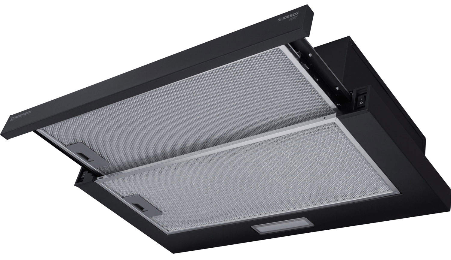 Изображение товара Вытяжка Meferi SLIDEBOX60BK LIGHT телескопическая черная кухня 650 м3/ч