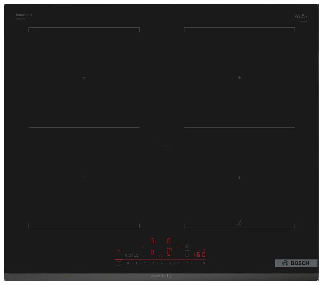 Изображение товара Индукционная варочная панель Bosch PVQ631HC1E с 4 конфорками и таймером