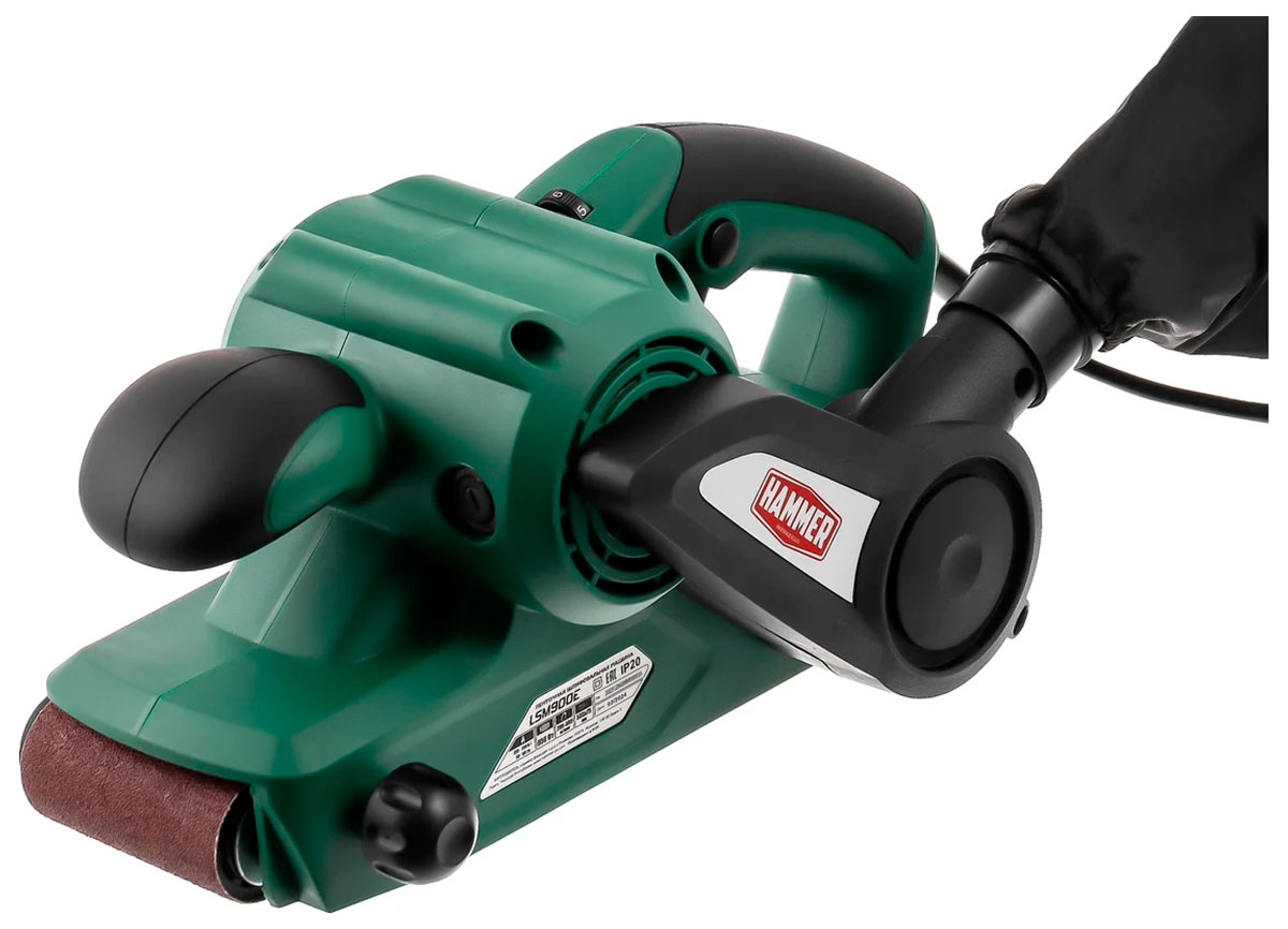 

Ленточная шлифовальная машина Hammer LSM900E, 950 Вт, 200-380 м/мин, лента 533x75 мм + струбцины