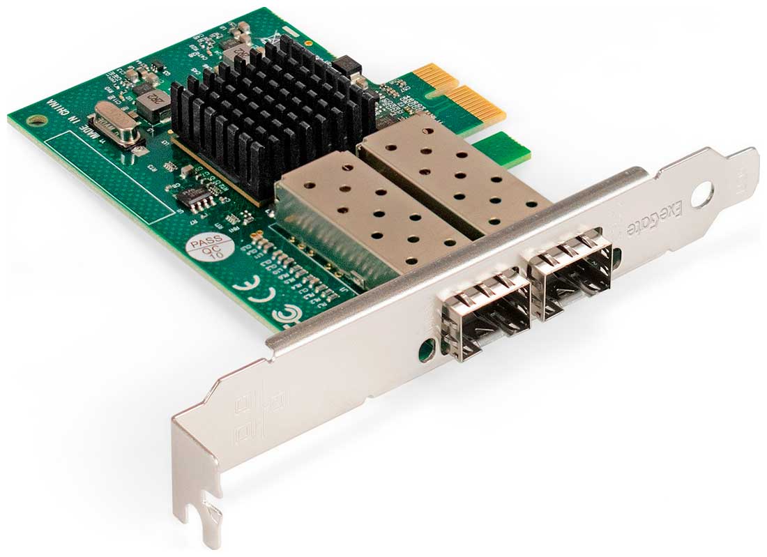Изображение товара Сетевой адаптер ExeGate EXE-82576-F2 двухпортовая карта Ethernet 10Гб/с