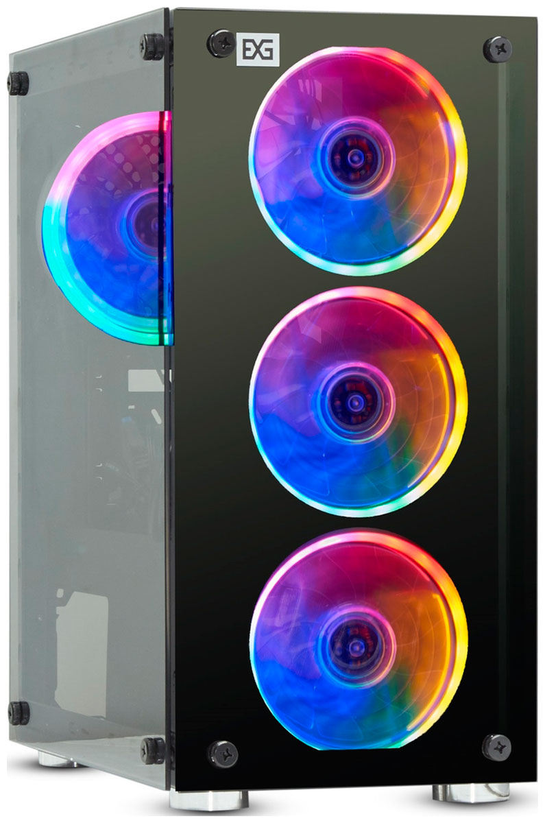 Изображение товара Компьютерный корпус ExeGate Mistery X2-NPX400 mini-Tower с стеклом и вентилятором