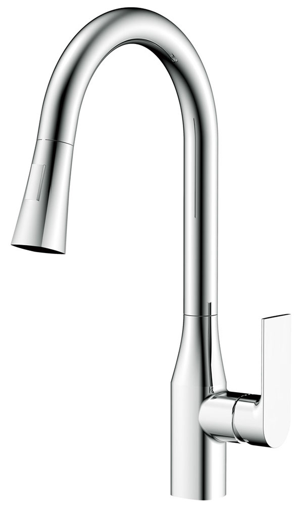 Изображение товара Смеситель для кухонной мойки Kaiser Linear хромированный однорычажный с выдвижным изливом