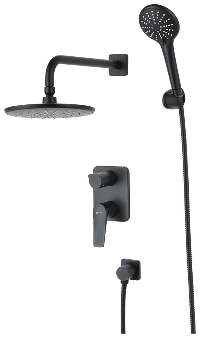 Изображение товара Встраиваемый смеситель Lemark LM3729BL с верхним душем черный