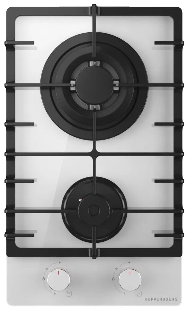 Изображение товара Газовая варочная панель Kuppersberg FG 36 W 2 конфорки белый закаленное стекло
