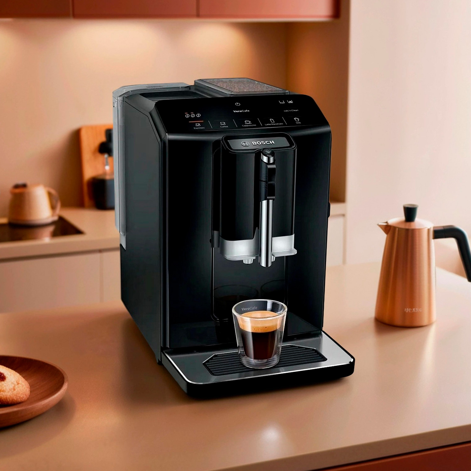 Изображение товара Автоматическая кофемашина Bosch TIE20119 с функцией капучино и регулировкой помола