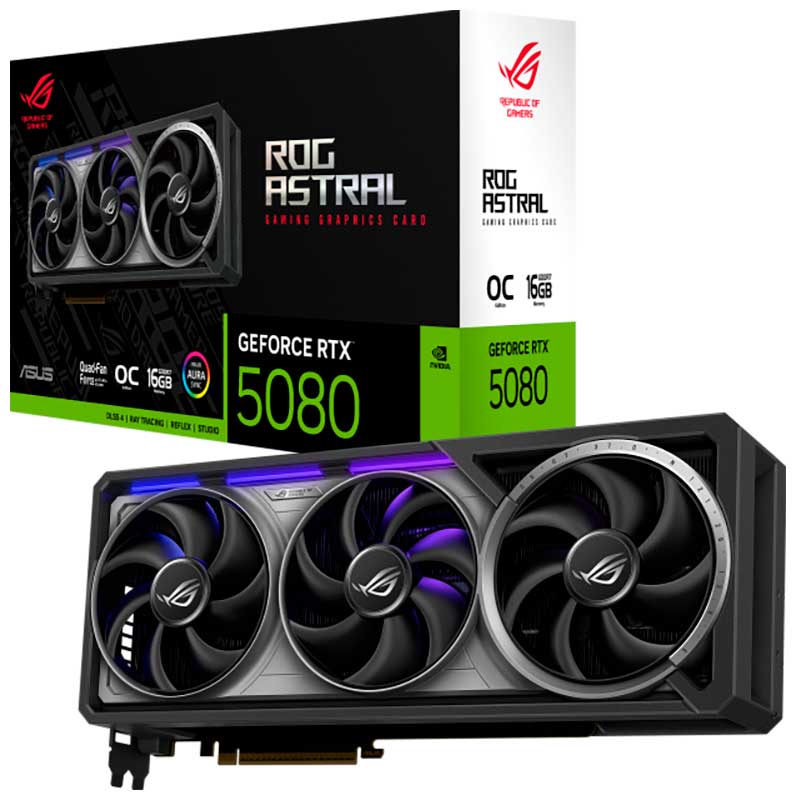 

Видеокарта Asus GeForce ROG Astral RTX 5080 16GB OC (ROG-ASTRAL-RTX5080-O16G-GAMING), Черный