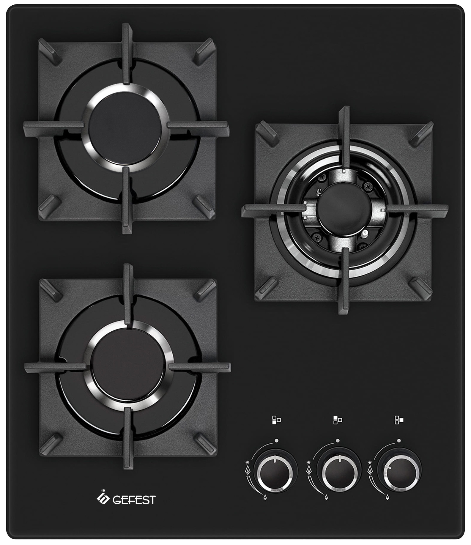 Изображение товара Газовая варочная панель Gefest ПВГ 2100-02 К33 с двойной конфоркой и электрозажигом