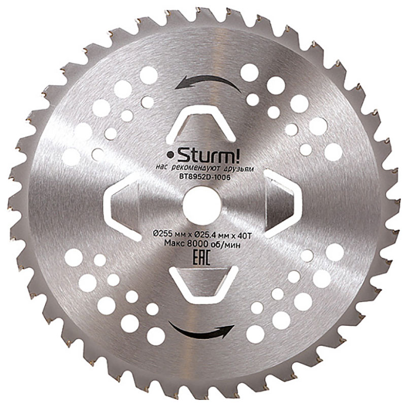 

Фреза универсальная для бензотримера Sturm! 255 мм, защита от наматывания травы (BT8952D-1006)