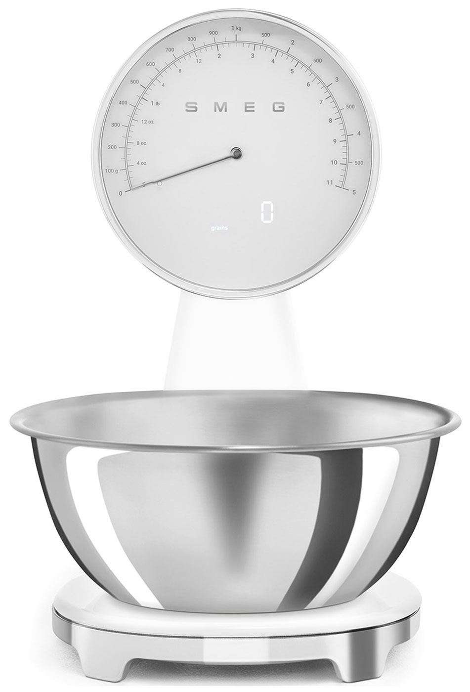 Изображение товара Кухонные весы Smeg KSF01WHWW стиль ретро с USB зарядкой и съемной чашей