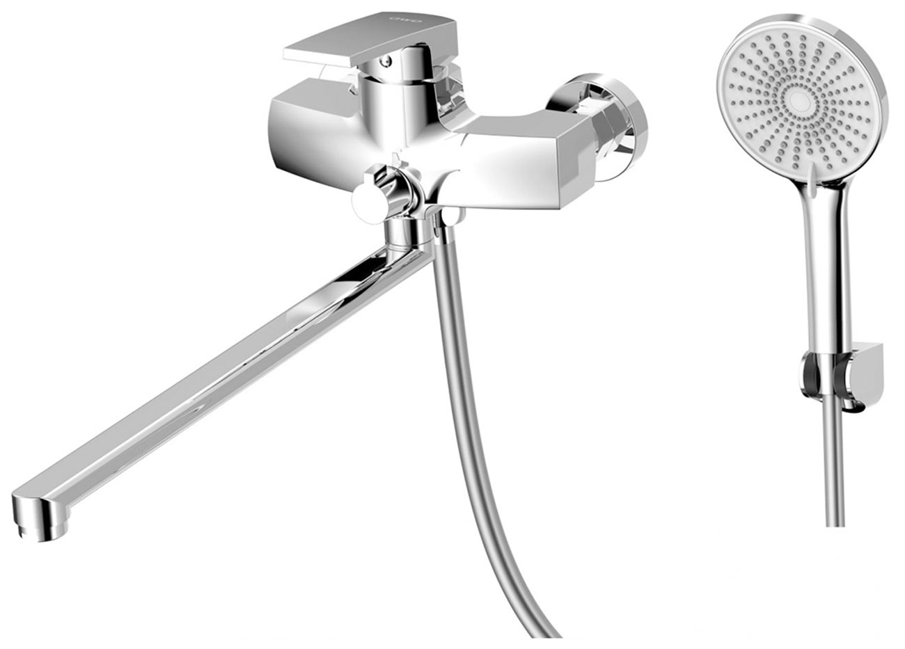 Изображение товара Универсальный смеситель для ванны и душа AWP Peno S2851C с поворотным изливом 38 см хром