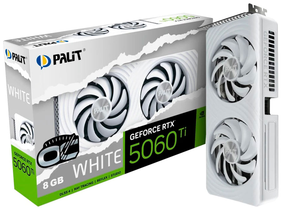 Изображение товара Видеокарта Palit GeForce RTX 5060 Ti WHITE OC 8GB (NE7506TU19P1-GB2062M)